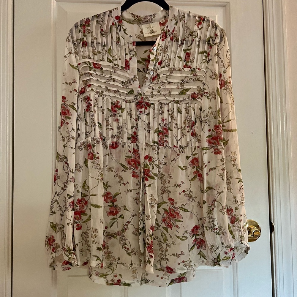 Anthropologie One Fine Day Flower Tunic Shirt